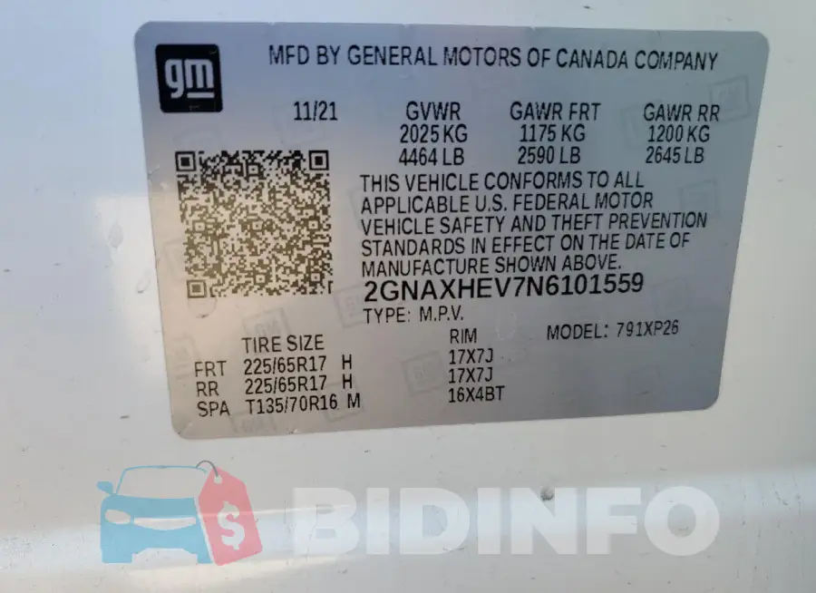 2GNAXHEV7N6101559 Photo# 13