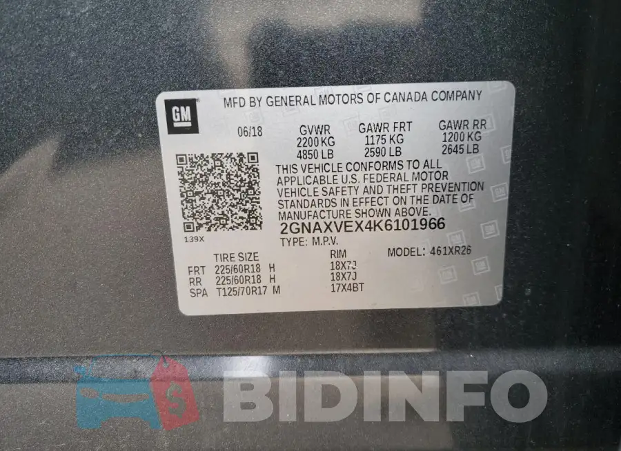 2GNAXVEX4K6101966 Photo# 12