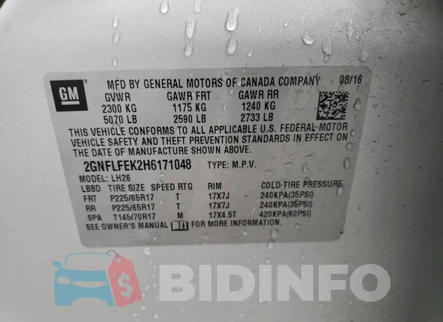 2GNFLFEK2H6171048 Photo# 14