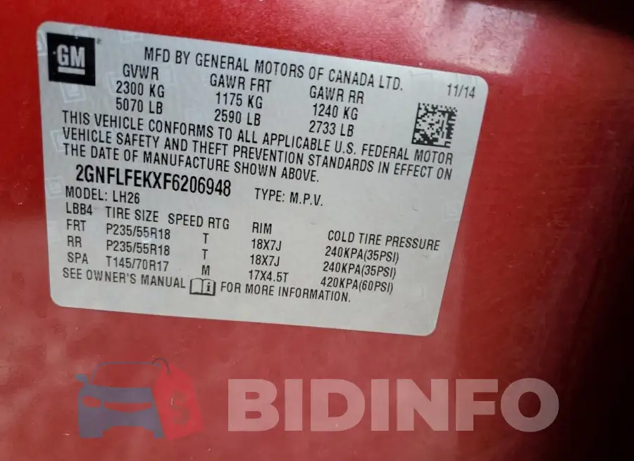 2GNFLFEKXF6206948 Photo# 12