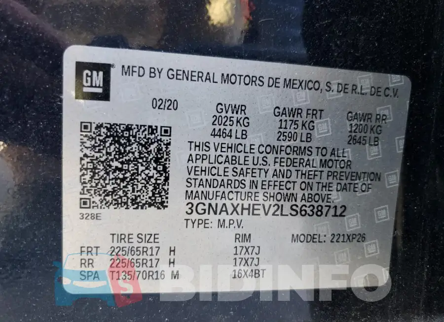 3GNAXHEV2LS638712 Photo# 14