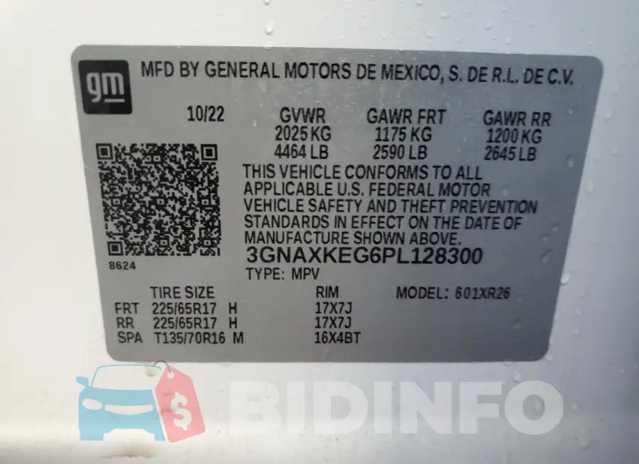 3GNAXKEG6PL128300 Photo# 12