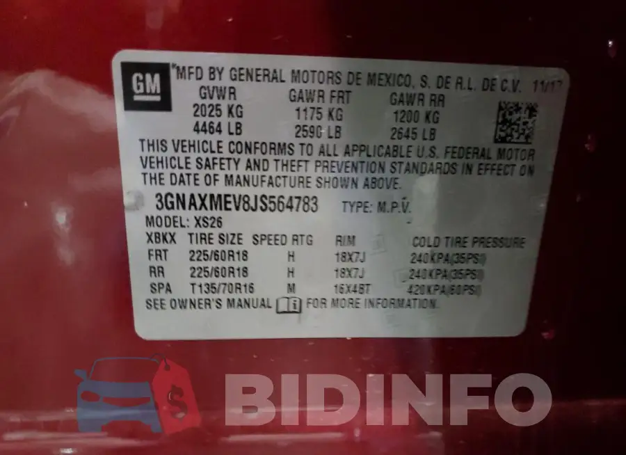 3GNAXMEV8JS564783 Photo# 14