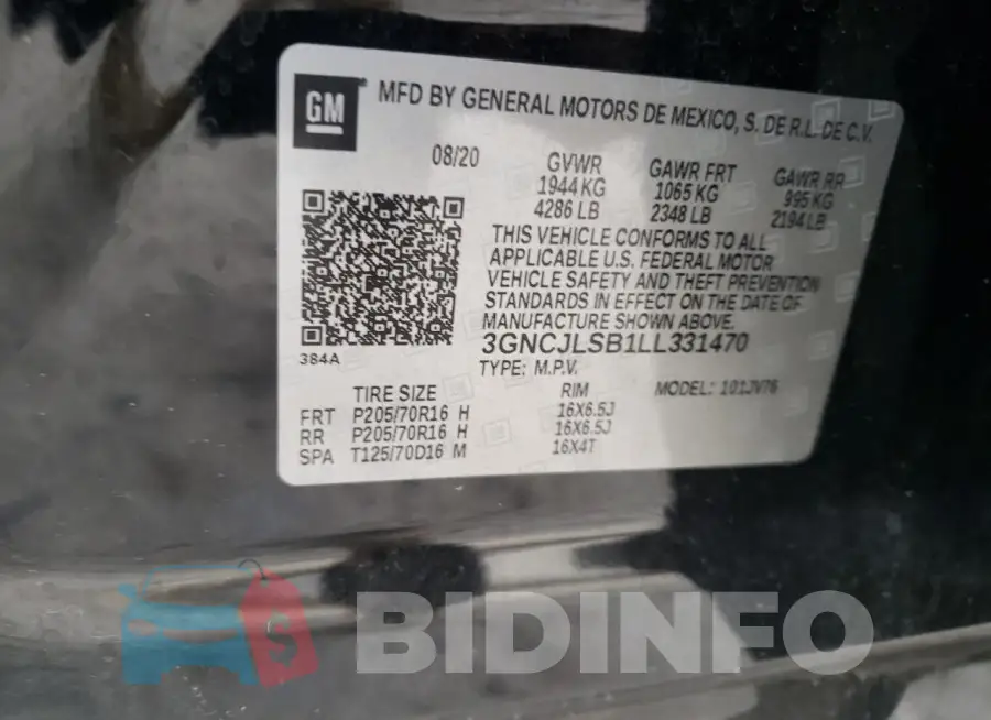3GNCJLSB1LL331470 Photo# 14