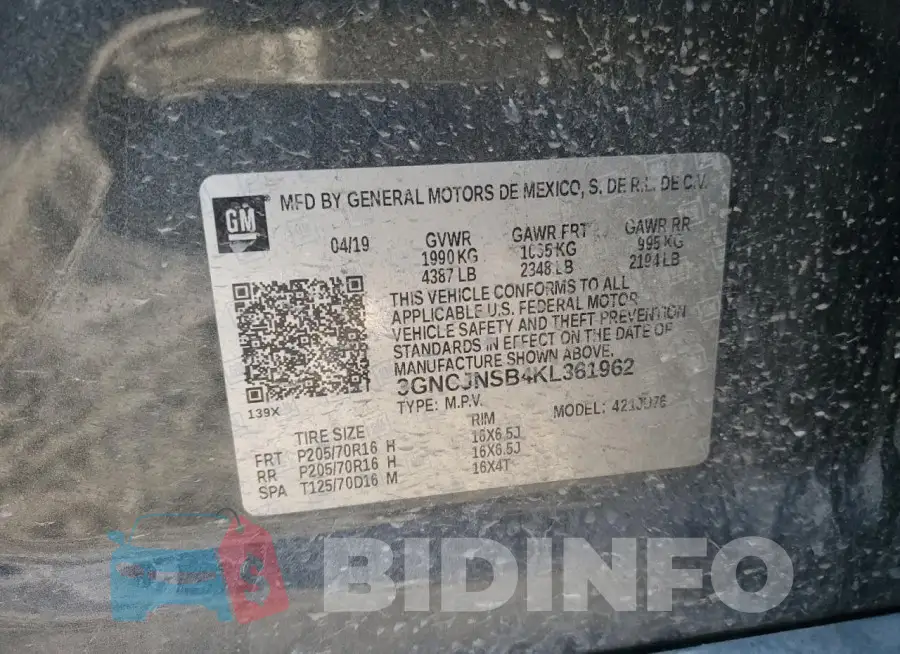 3GNCJNSB4KL361962 Photo# 13