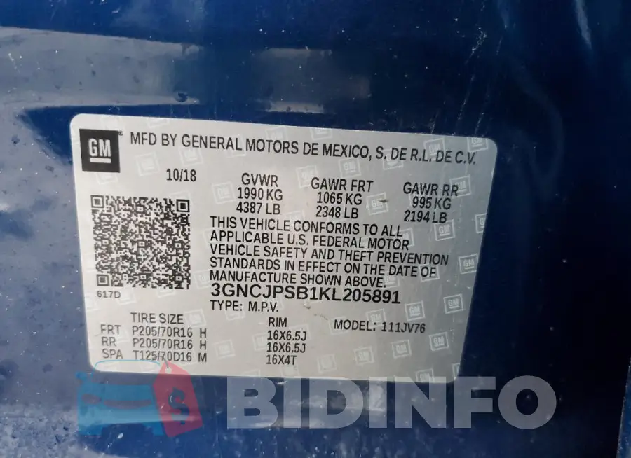3GNCJPSB1KL205891 Photo# 12