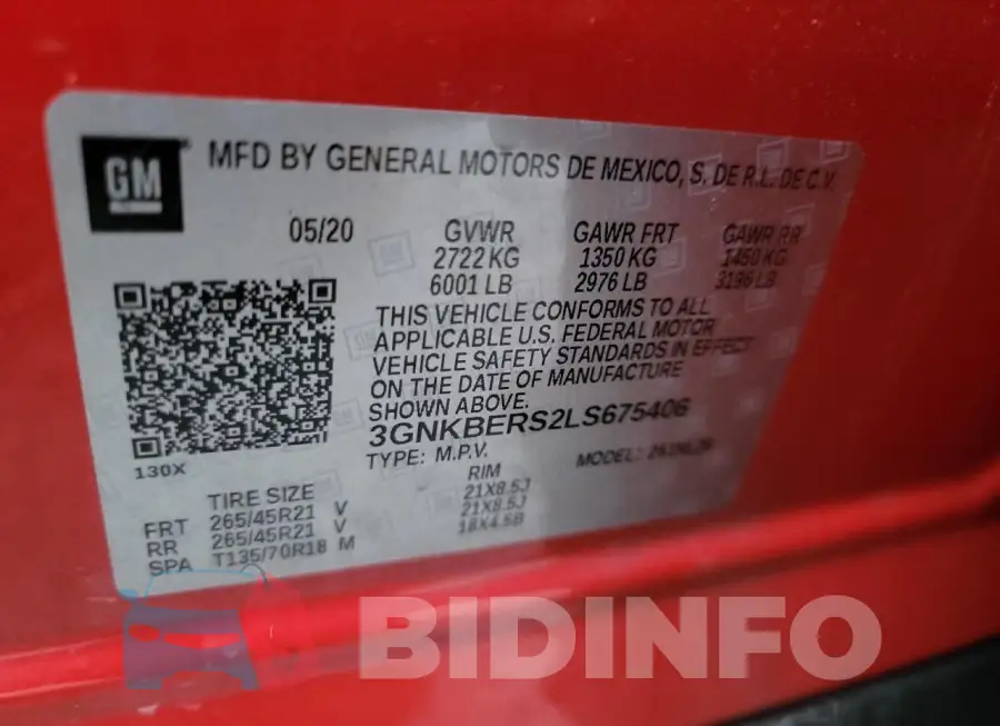 3GNKBERS2LS675406 Photo# 10