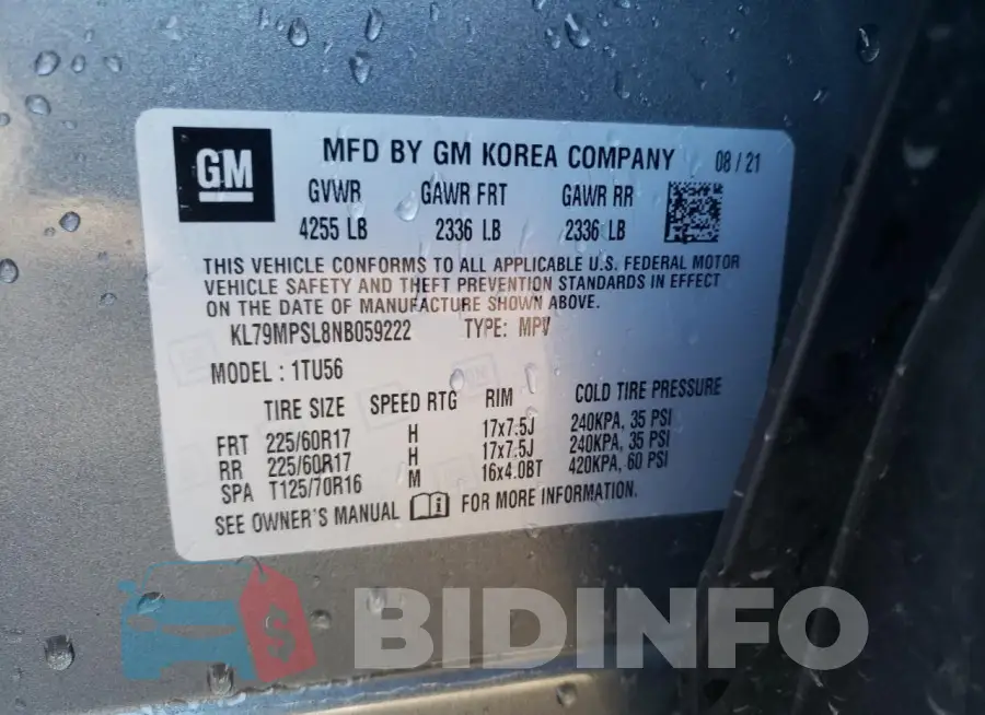 KL79MPSL8NB059222 Photo# 12