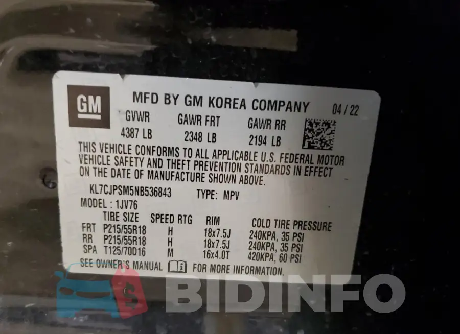 KL7CJPSM5NB536843 Photo# 12