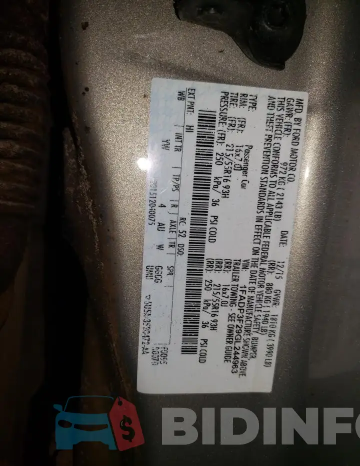 1FADP3F29GL244963 Photo# 12