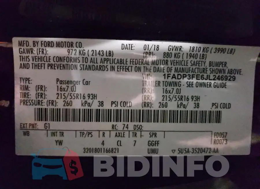 1FADP3FE6JL246929 Photo# 12