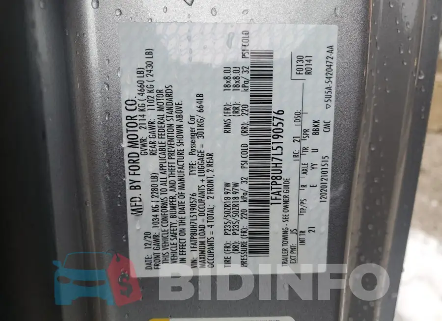 1FATP8UH7L5190576 Photo# 12