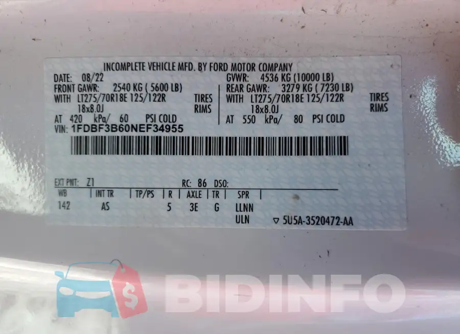 1FDBF3B60NEF34955 Photo# 13