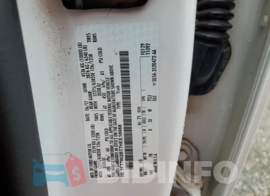 1FT7W2BT7HEE18988 Photo# 12
