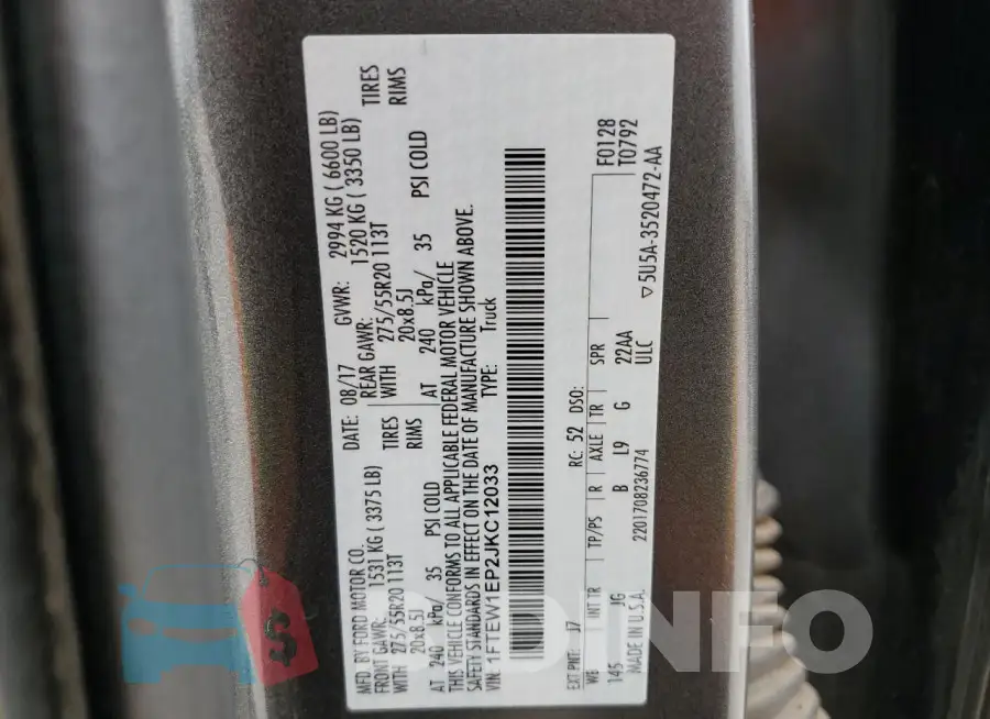 1FTEW1EP2JKC12033 Photo# 12