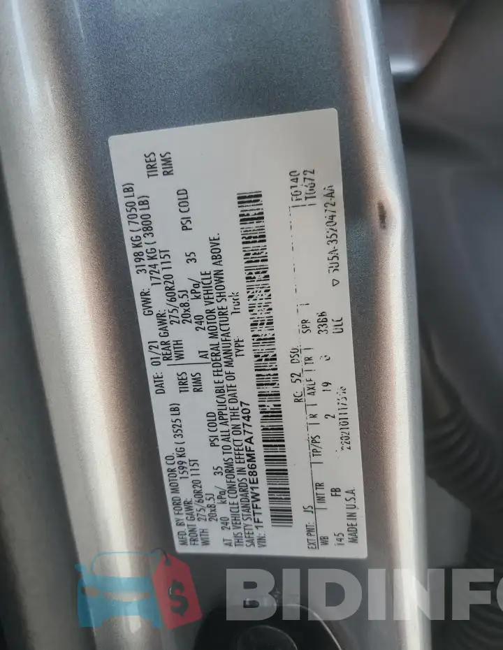 1FTFW1E86MFA77407 Photo# 12