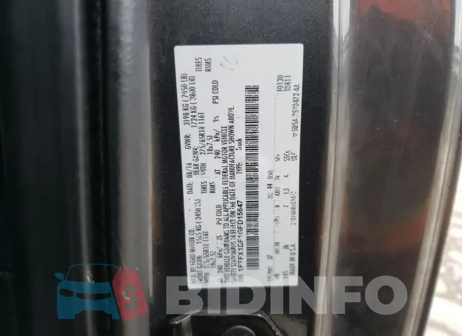 1FTFX1EF1GFD15647 Photo# 12
