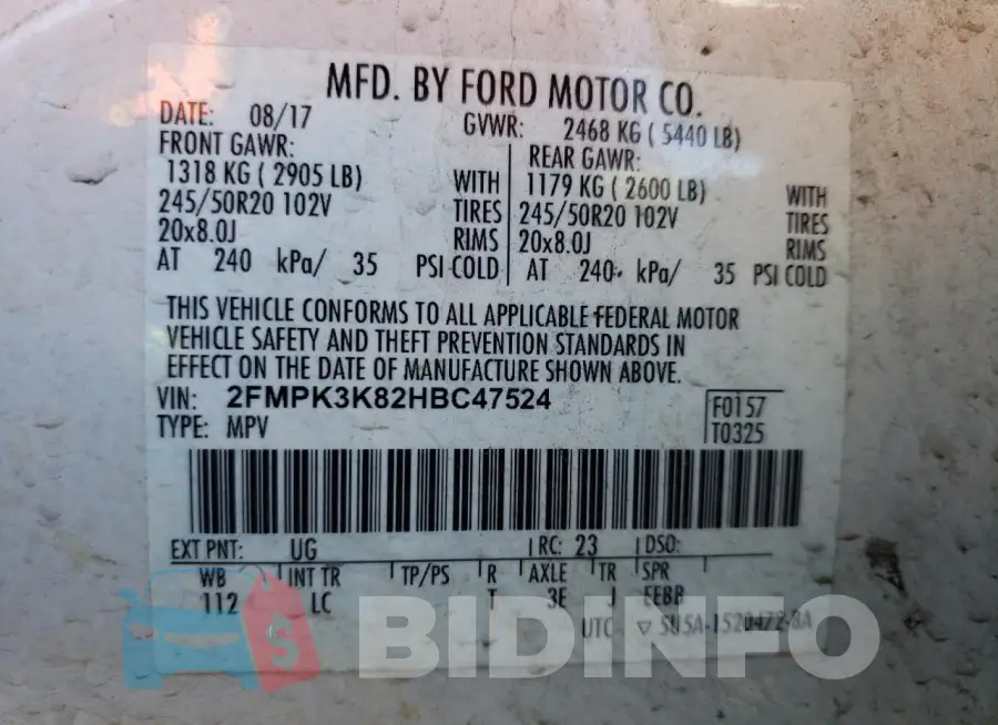2FMPK3K82HBC47524 Photo# 14