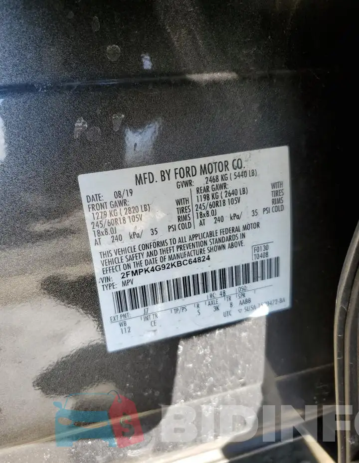 2FMPK4G92KBC64824 Photo# 12