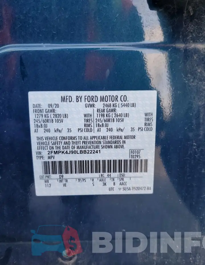 2FMPK4J90LBB22241 Photo# 13