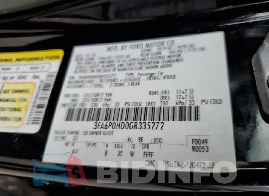 3FA6P0HD0GR335272 Photo# 12