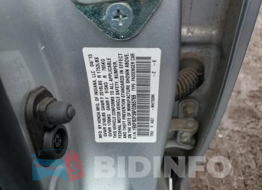 19XFB2F59FE065769 Photo# 13