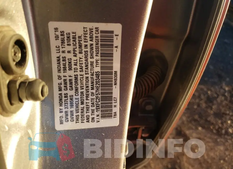 19XFC2F57HE203485 Photo# 12