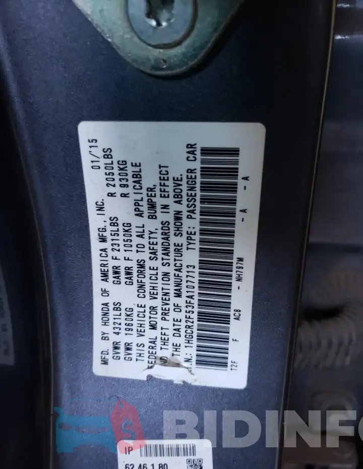 1HGCR2F53FA107713 Photo# 13