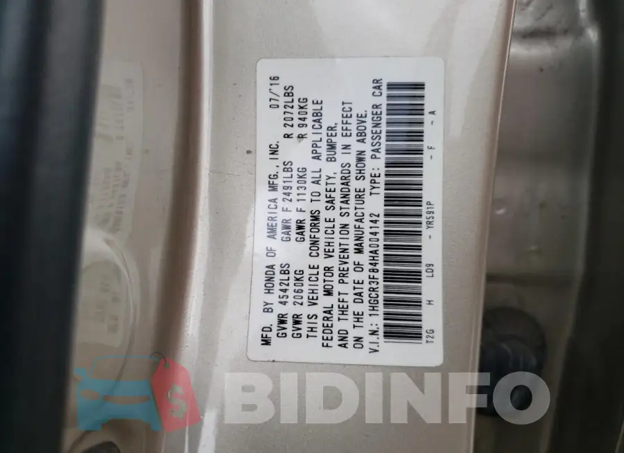 1HGCR3F84HA004142 Photo# 12