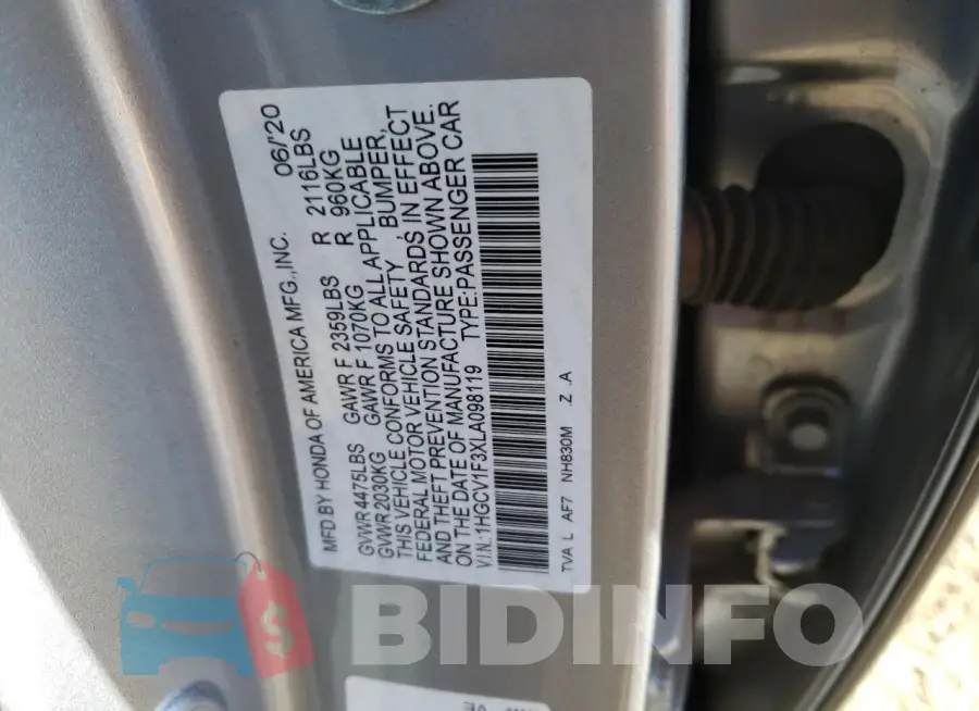 1HGCV1F3XLA098119 Photo# 13