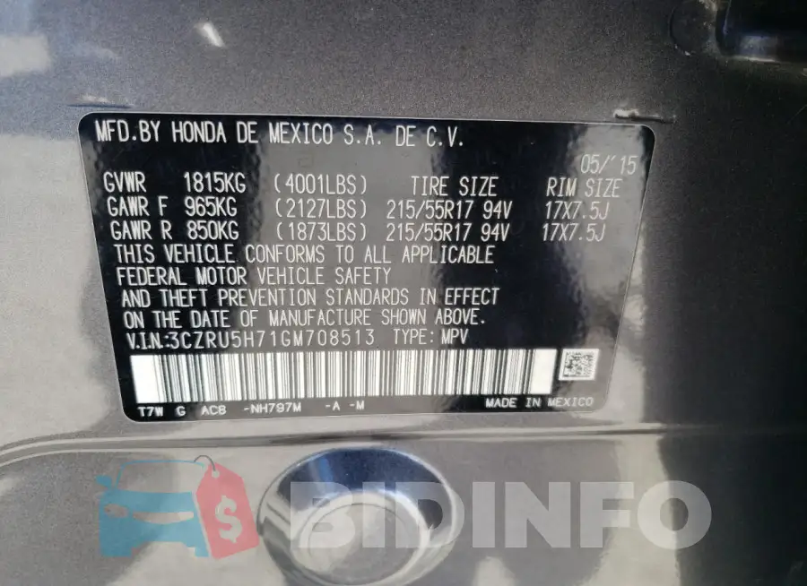 3CZRU5H71GM708513 Photo# 13