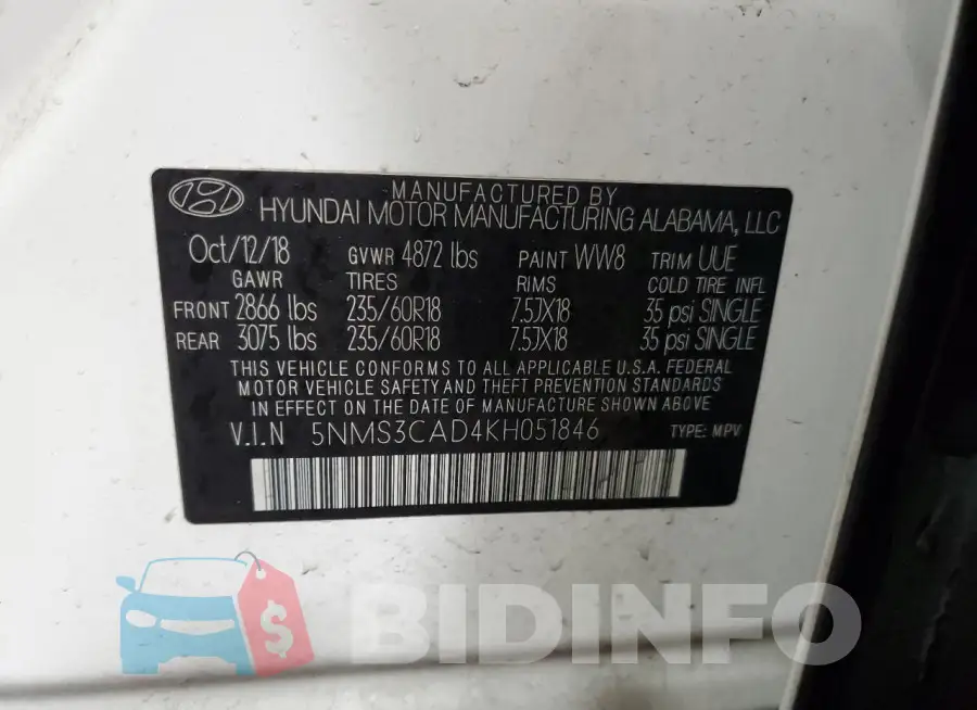 5NMS3CAD4KH051846 Photo# 12