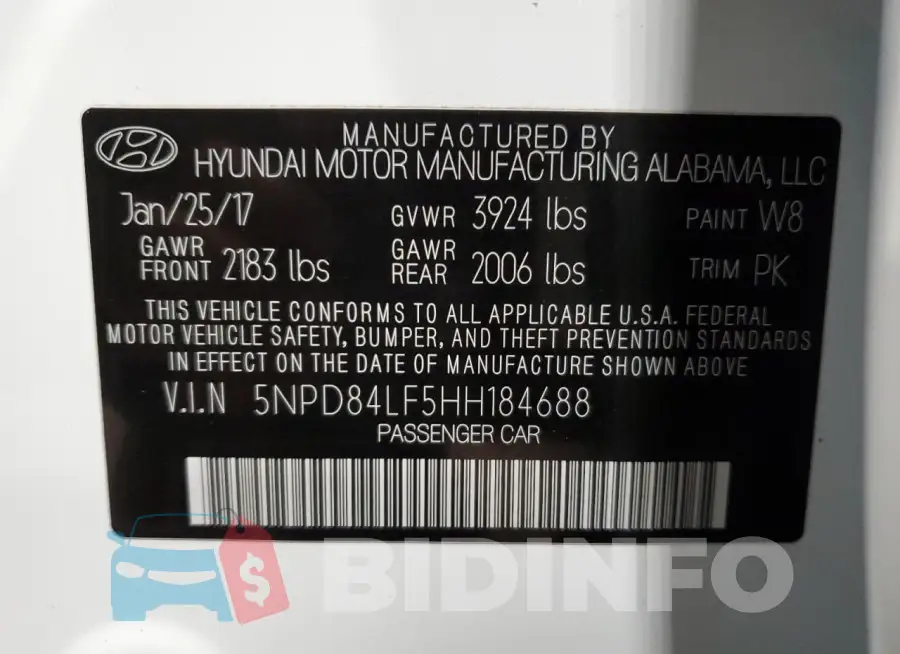 5NPD84LF5HH184688 Photo# 13