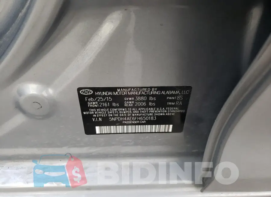 5NPDH4AE6FH650183 Photo# 12