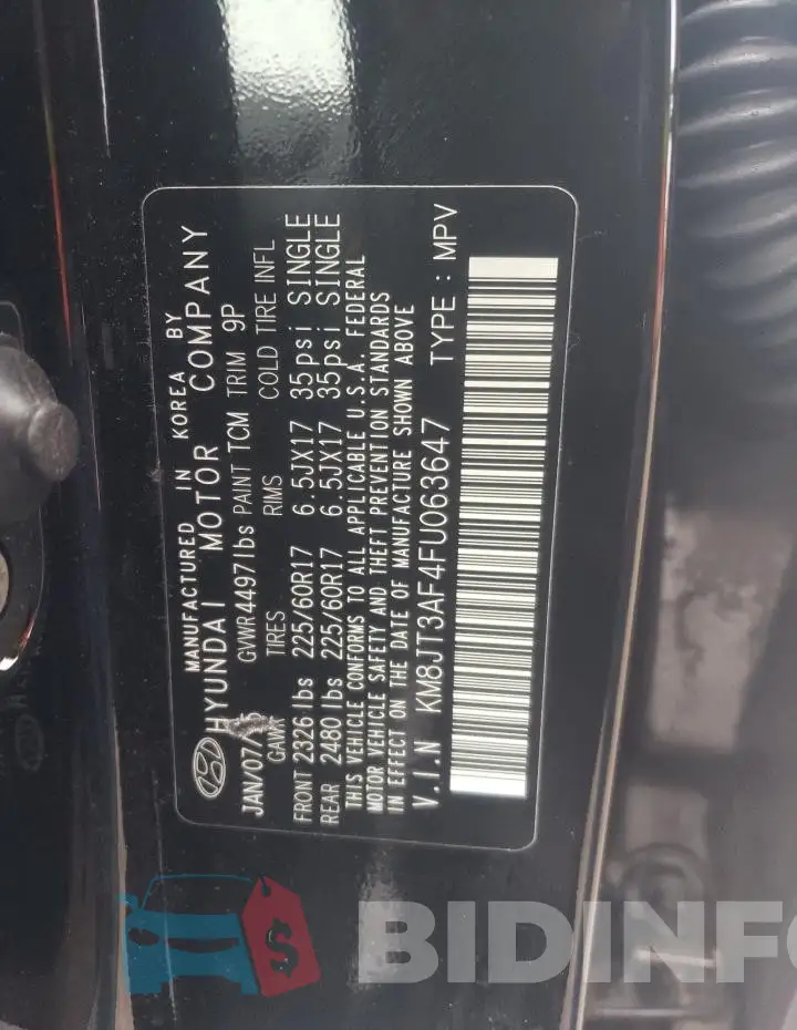 KM8JT3AF4FU063647 Photo# 13