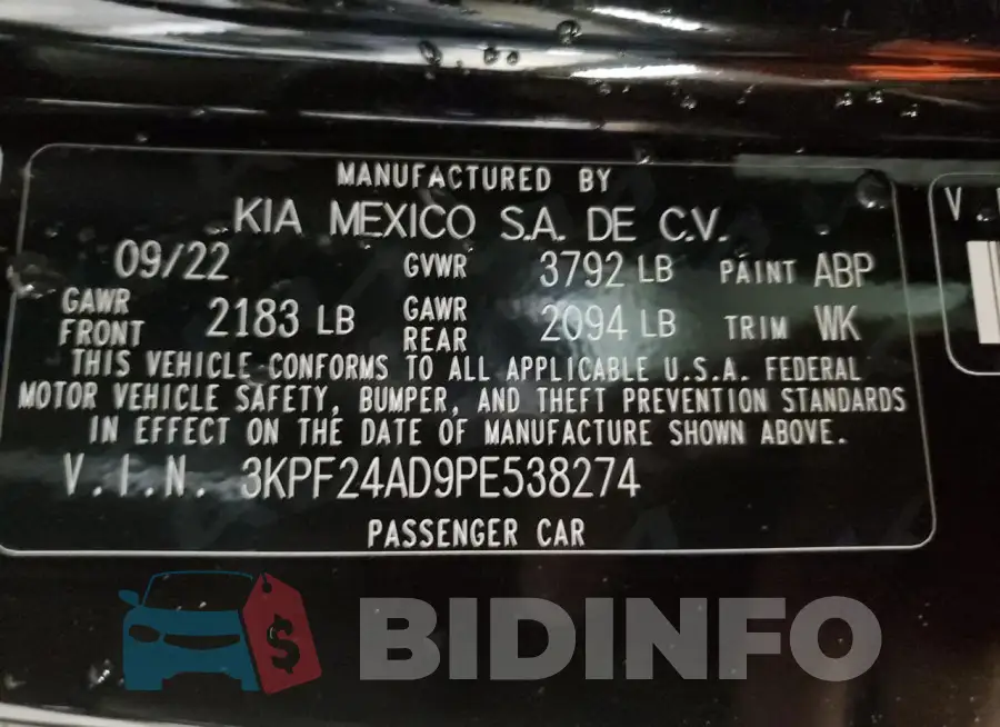 3KPF24AD9PE538274 Photo# 13