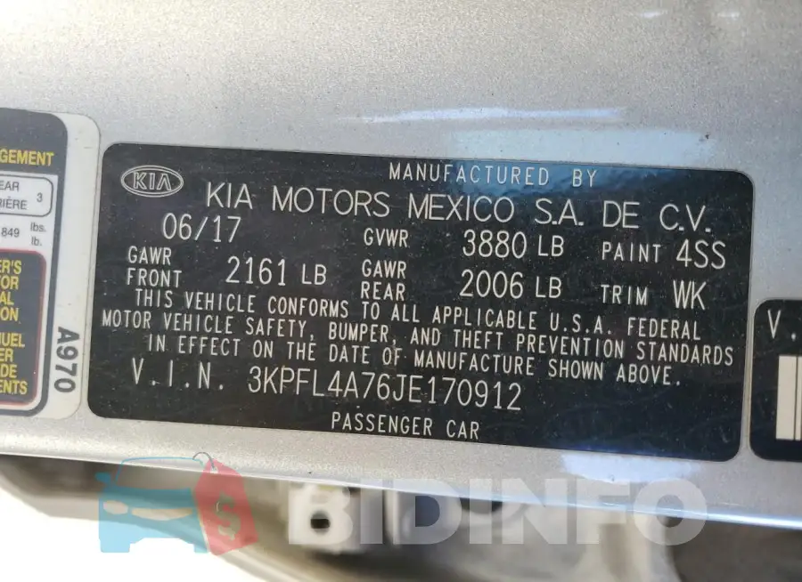 3KPFL4A76JE170912 Photo# 12