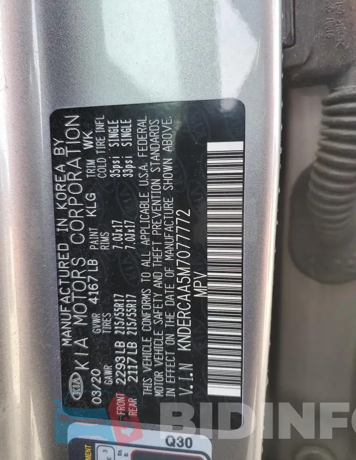 KNDERCAA5M7077772 Photo# 13