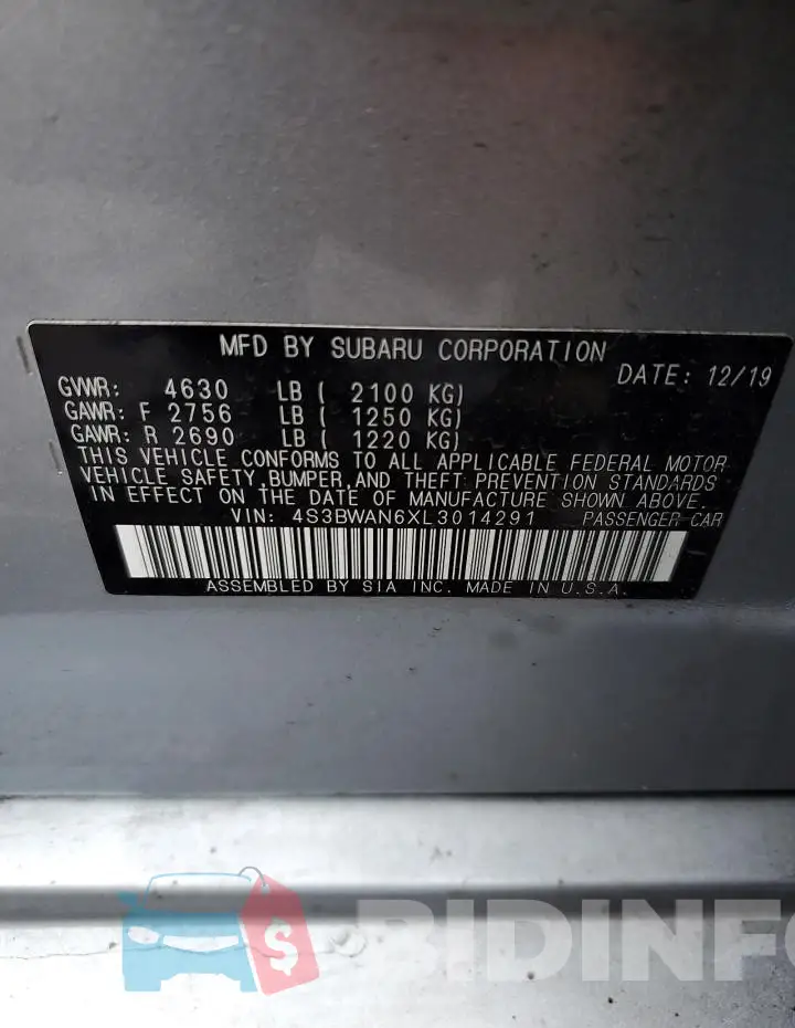 4S3BWAN6XL3014291 Photo# 12