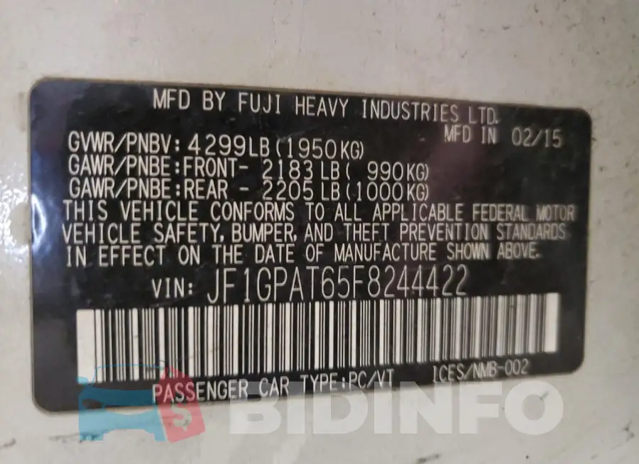 JF1GPAT65F8244422 Photo# 13