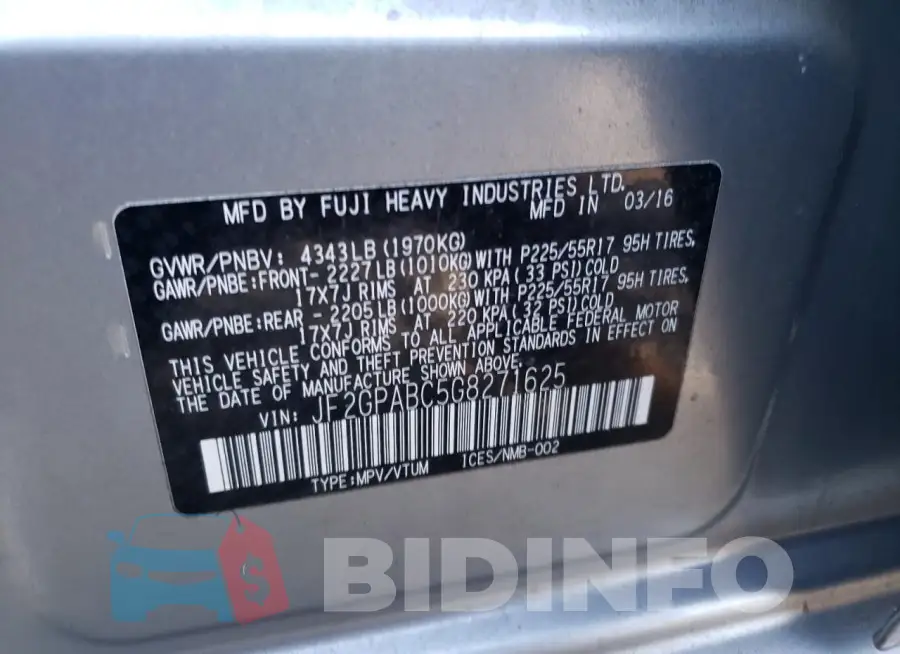 JF2GPABC5G8271625 Photo# 13