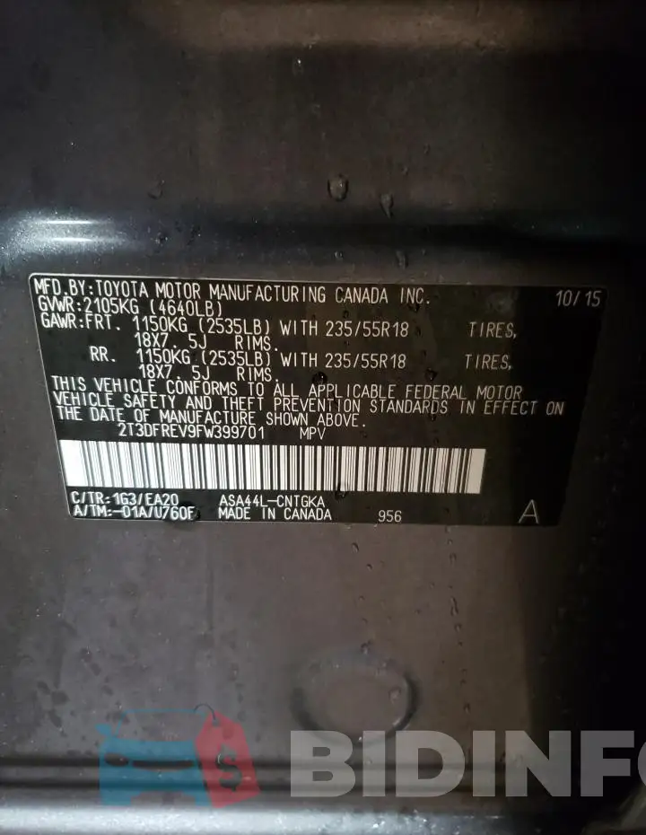 2T3DFREV9FW399701 Photo# 13
