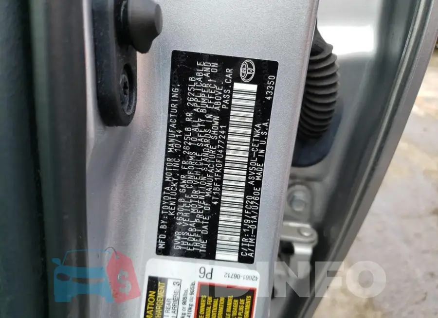 4T1BF1FK0FU477241 Photo# 13