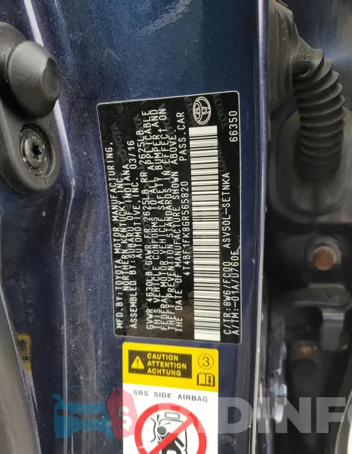 4T4BF1FK8GR565820 Photo# 13