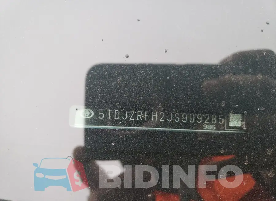 5TDJZRFH2JS909285 Photo# 13