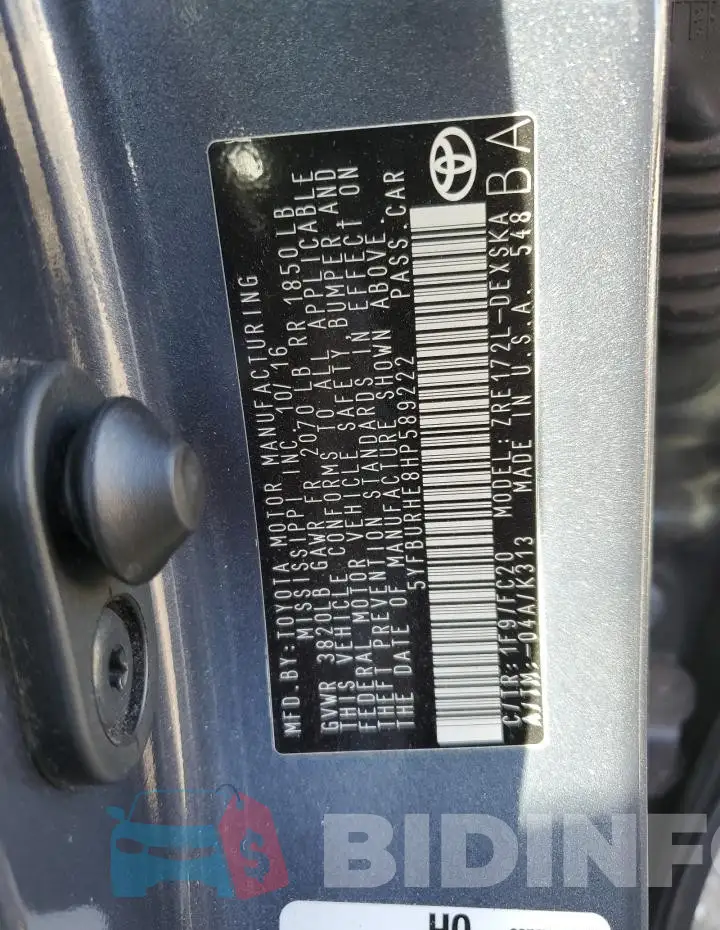 5YFBURHE8HP589222 Photo# 13