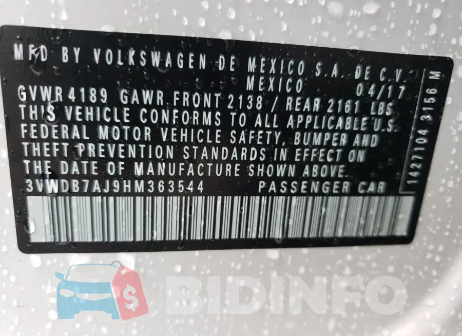3VWDB7AJ9HM363544 Photo# 12