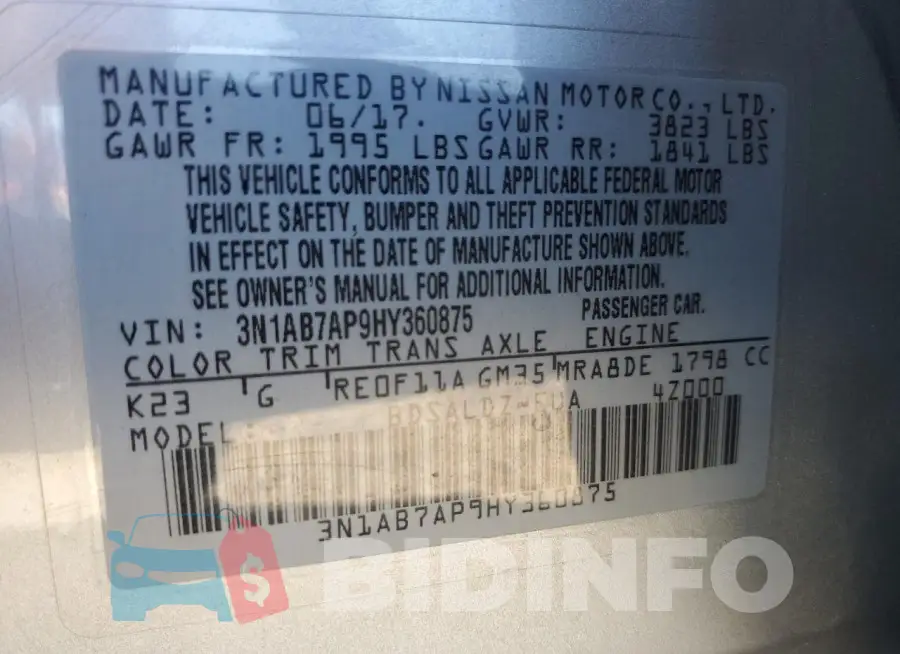 3N1AB7AP9HY360875 Photo# 13