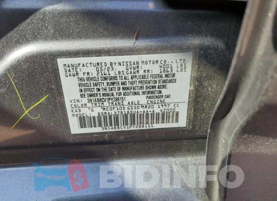 3N1AB8CV1PY288151 Photo# 12