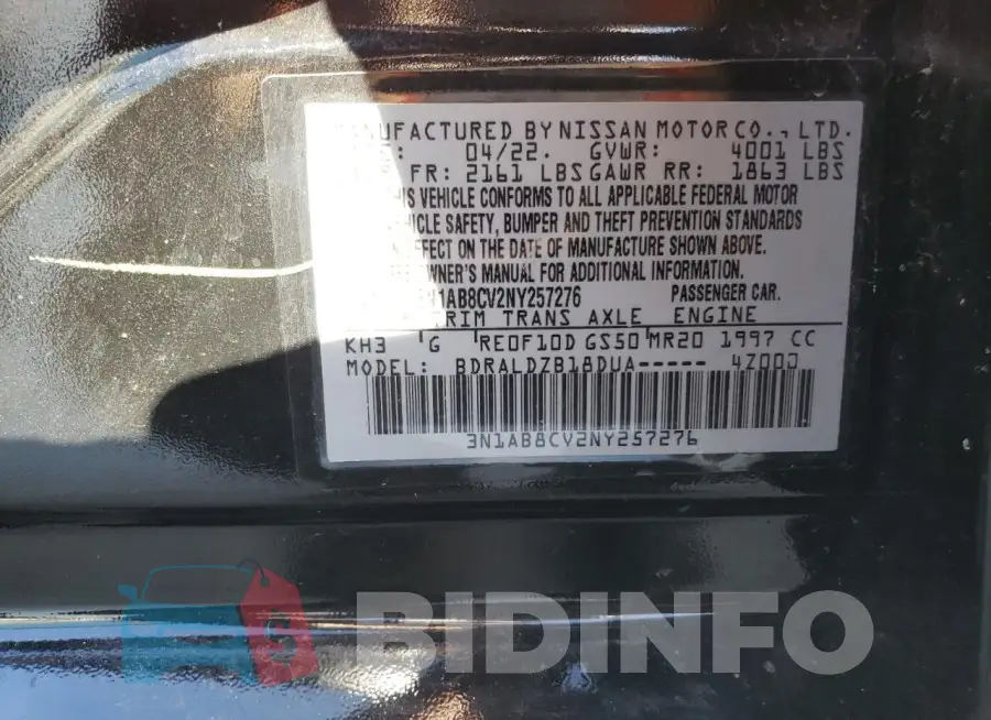 3N1AB8CV2NY257276 Photo# 12